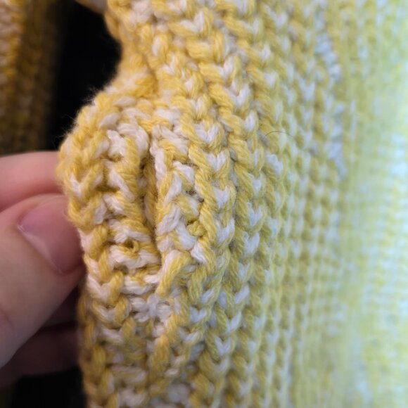 Caslon Rib Cable Knit Mock Neck Sweater S Yellow Vibrant Heritage Fall Pullover - Picture 8 of 10